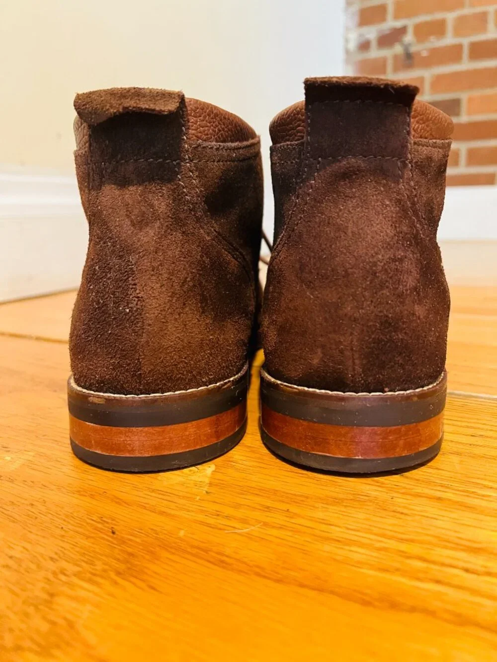 Cole Haan Mens Ogden Boot Size 13 M Brown Suede Stitch Chukka Lace Up Plain Toe